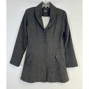 Staples Women’s Sz M Black Woven Jacket Coat Made In USA